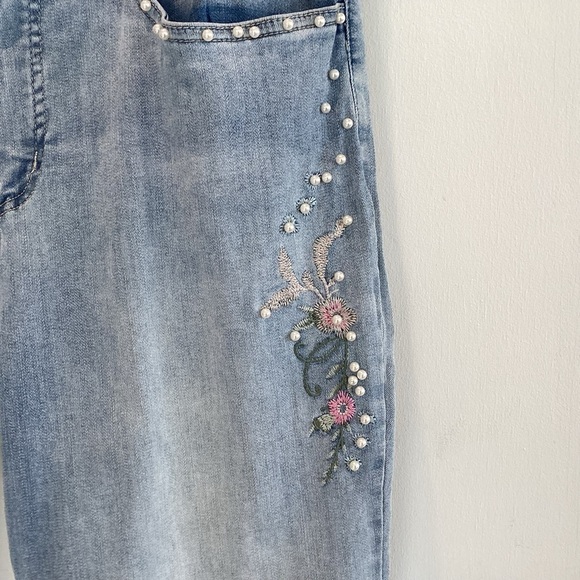 FDJ French Dressing embroidered pearl crystal embellished Olivia jeans size 14 - Picture 3 of 15